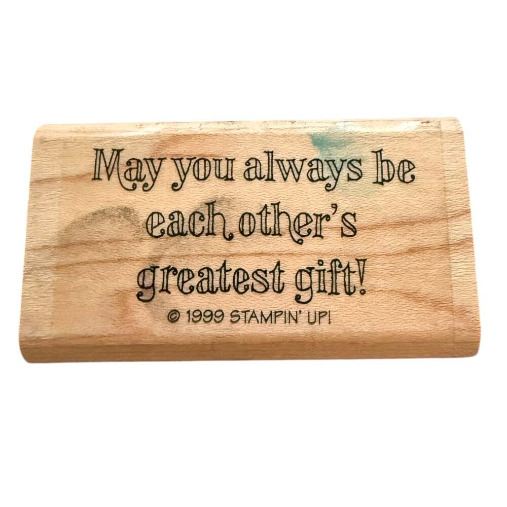Stampin' Up! Vintage 1999 Greatest Gift Rubber Stamp